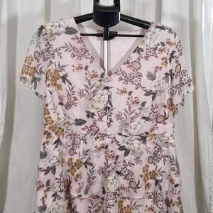 Torrid Floral Peplum Blouse Women’s Size 1 | V-Neck Button Front Top